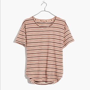 Whisper Cotton Crewneck Tee in Cordoba Stripe
